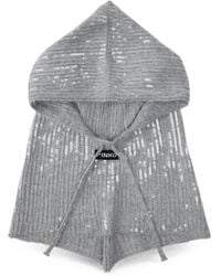 Pinko - Sequin-Embellished Ribbed-Knit Hood - Lyst
