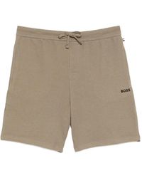 BOSS - Logo-Embroidered Waffle Shorts - Lyst