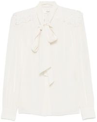 Chloé - Lace-Panelled Pussy-Bow Blouse - Lyst