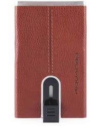 Piquadro - Logo-Engraved Leather Cardholder - Lyst