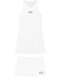 EA7 - Vestido con aplique del logo - Lyst