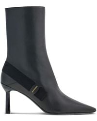 Ferragamo - 85mm Vara-bow Leather Ankle Boots - Lyst