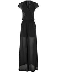 Pinko - Long Playsuit With Hood And Sheer Details - Lyst