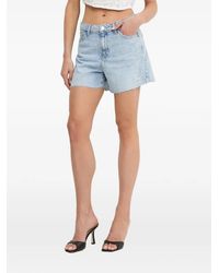Guess - Frayed Denim Shorts - Lyst