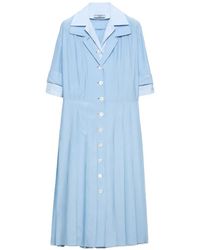 Prada - Pongé And Poplin Shirt Dress - Lyst