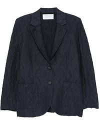 Harris Wharf London - Single-Breasted Textured Cotton Blazer - Lyst