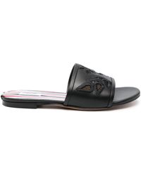 Thom Browne - Icon Claquette Leren Slippers - Lyst