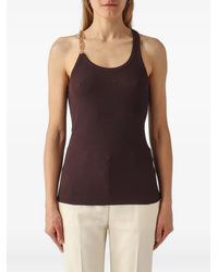 Pinko - Chain-Link-Strap Ribbed-Knit Top - Lyst