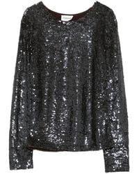 P.A.R.O.S.H. - Sequin-Embellished Long-Sleeved Blouse - Lyst