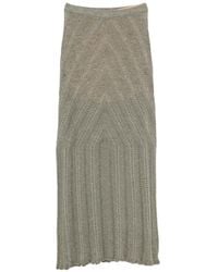 Twinset - Long Linen Knit Skirt With Lurex - Lyst