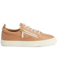 Giuseppe Zanotti - Gail Snakeskin-Effect Leather Sneakers - Lyst