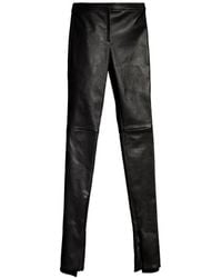 Gucci - Zip-Cuff Leather Skinny Trousers - Lyst