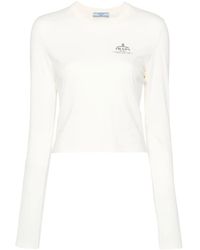 Prada - T-Shirt Mit Logo-Print - Lyst