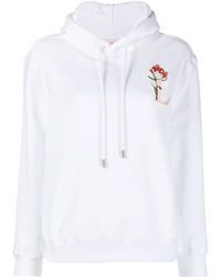 Lanvin - Logo-Embroidered Drawstring Hoodie - Lyst