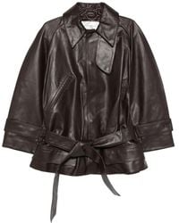 Victoria Beckham - Belted Leather Coat - Lyst