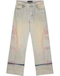 Who Decides War - Embroidered Motif Wide-leg Jeans - Lyst