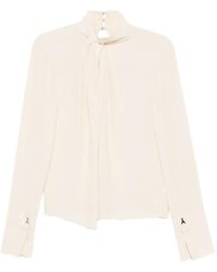 Patrizia Pepe - Tie-Neck High-Neck Blouse - Lyst