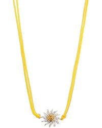 Yvonne Léon - 9kt Yellow Gold Daisy Citrine Necklace - Lyst
