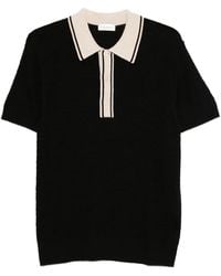 Paolo Pecora - Striped-Collar Knitted Polo Shirt - Lyst