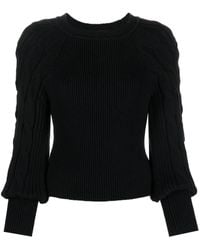 Pinko - Cable Knit Sleeved Jumper - Lyst
