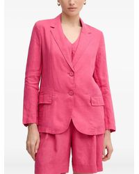 Benetton - Button Pocket Linin Blazer - Lyst