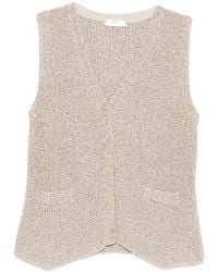 Panicale - Sequin-Embellished Sleeveless Cardigan - Lyst