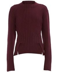 Victoria Beckham - Ribbed-Knit Cut-Out Sweater - Lyst