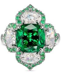 Anabela Chan - Bague Lotus Sertie D'Émeraudes - Lyst