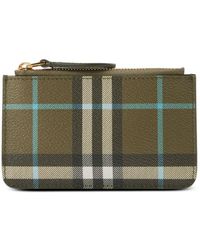 Burberry - Chain-detailing Check-pattern Wallet - Lyst