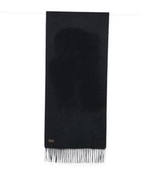 Canali - Logo-Patch Fringed Scarf - Lyst