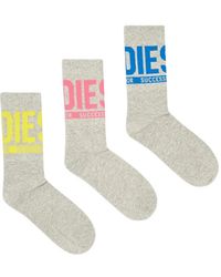 DIESEL - Three-Pack Of Logo Cuff Socks - Lyst