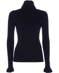 Chloé - Trui Met Hoge Hals En Ruches - Lyst