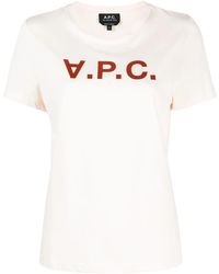 A.P.C. - Logo-Print Cotton T-Shirt - Lyst