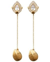Burberry - Shield Pendant Crystal-embellished Earrings - Lyst