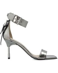 AllSaints - Noir Leather Sandals - Lyst