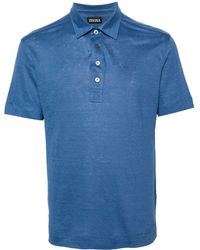Zegna - Mélange Linen Polo Shirt - Lyst