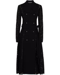 Dolce & Gabbana - Cordonetto Lace And Crepe Coat With Belt - Lyst