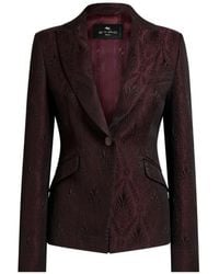 Etro - Single-Breasted Jacquard Jacket With Floral Medallion Motif - Lyst