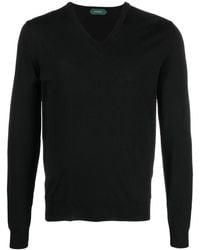 Zanone - V-Neck Knit Jumper - Lyst