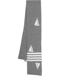Thom Browne - Sail-Motif Merino Wool Scarf - Lyst