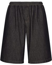 Dolce & Gabbana - Logo-Plaque Denim Track Shorts - Lyst