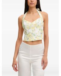 Bardot - Deserae Floral-Print Halterneck Top - Lyst