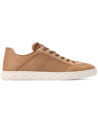 Jimmy Choo - Diamond Flex M Toffee Mix Leather Mix And Textured Air Mesh Low Top Trainers - Lyst