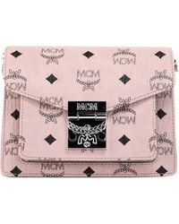 MCM - Mini Patricia Logo-Print Leather Crossbody Bag - Lyst