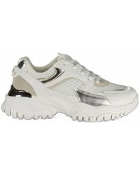 Laura Biagiotti - Panelled Metallic-Effect Sneakers - Lyst