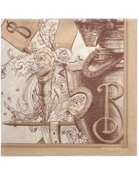 Burberry - Etched Knight Cashmere Silk Scarf - Lyst