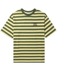 Drole de Monsieur - Slogan-print Striped T-shirt - Lyst