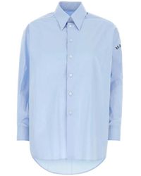 MM6 by Maison Margiela - Chemise En Popeline À Logo Imprimé - Lyst
