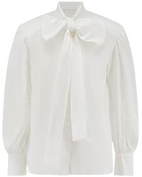 ACTUALEE - Bow Puff-Sleeve Blouse - Lyst