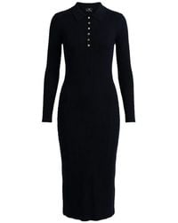 Paul Smith - Buttoned Ribbed Midi Dress - Lyst